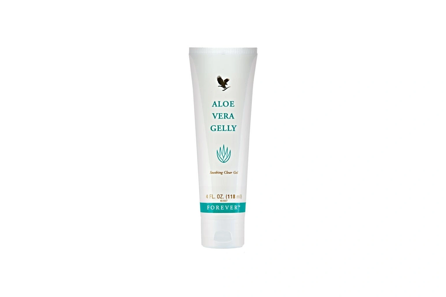 Aloe Vera Gelly – Tube auf weißem Hintergrund