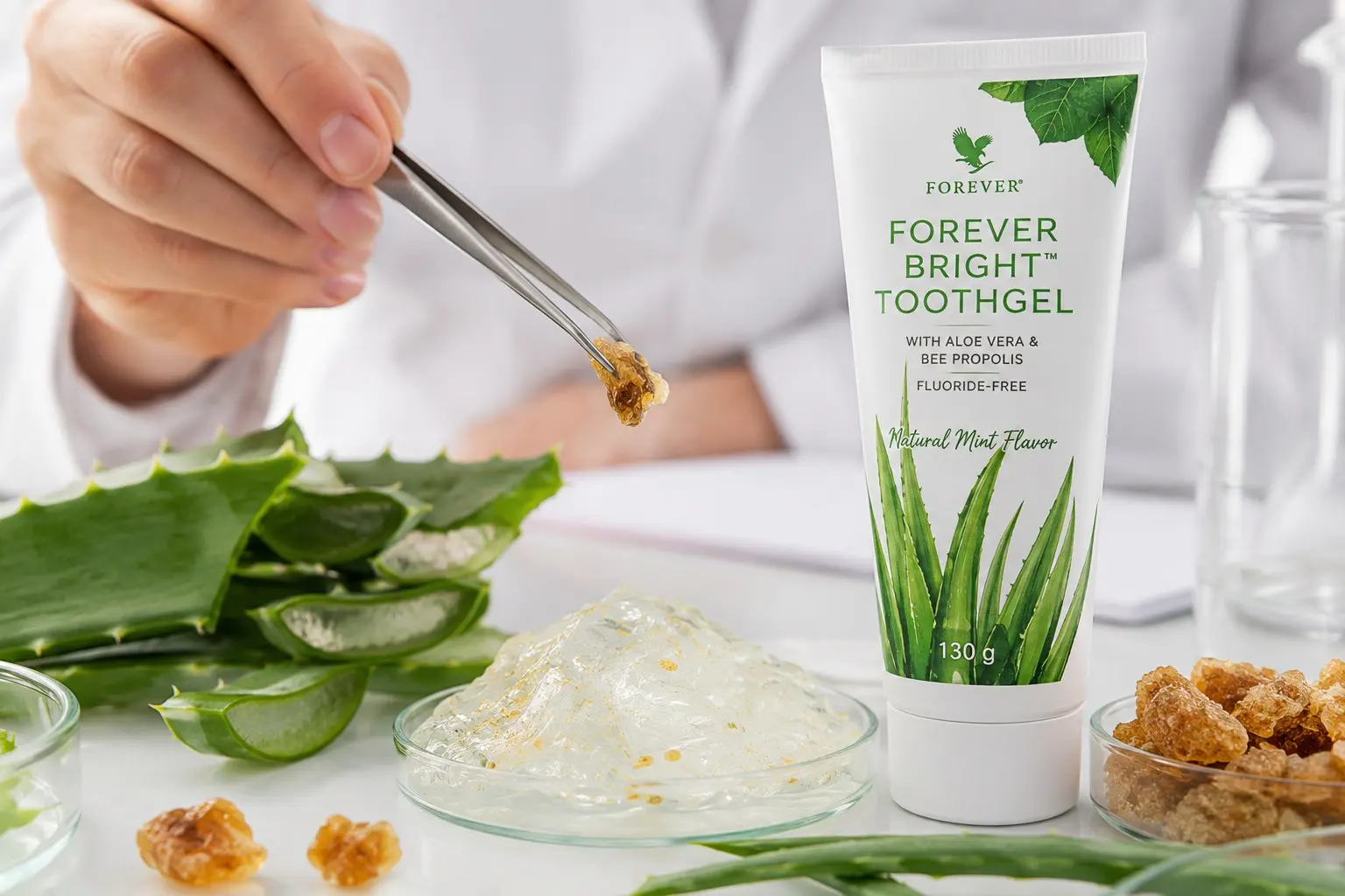 Forever Bright Toothgel 3× in einer authentischen Alltagsszene
