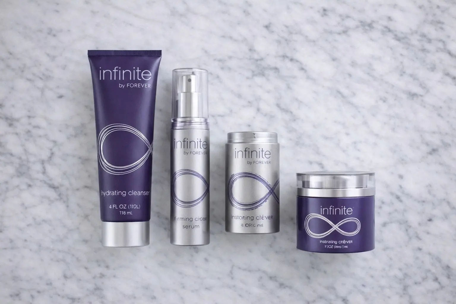 Infinite Skin Care Kit in einer Produkt- und Alltagsszene