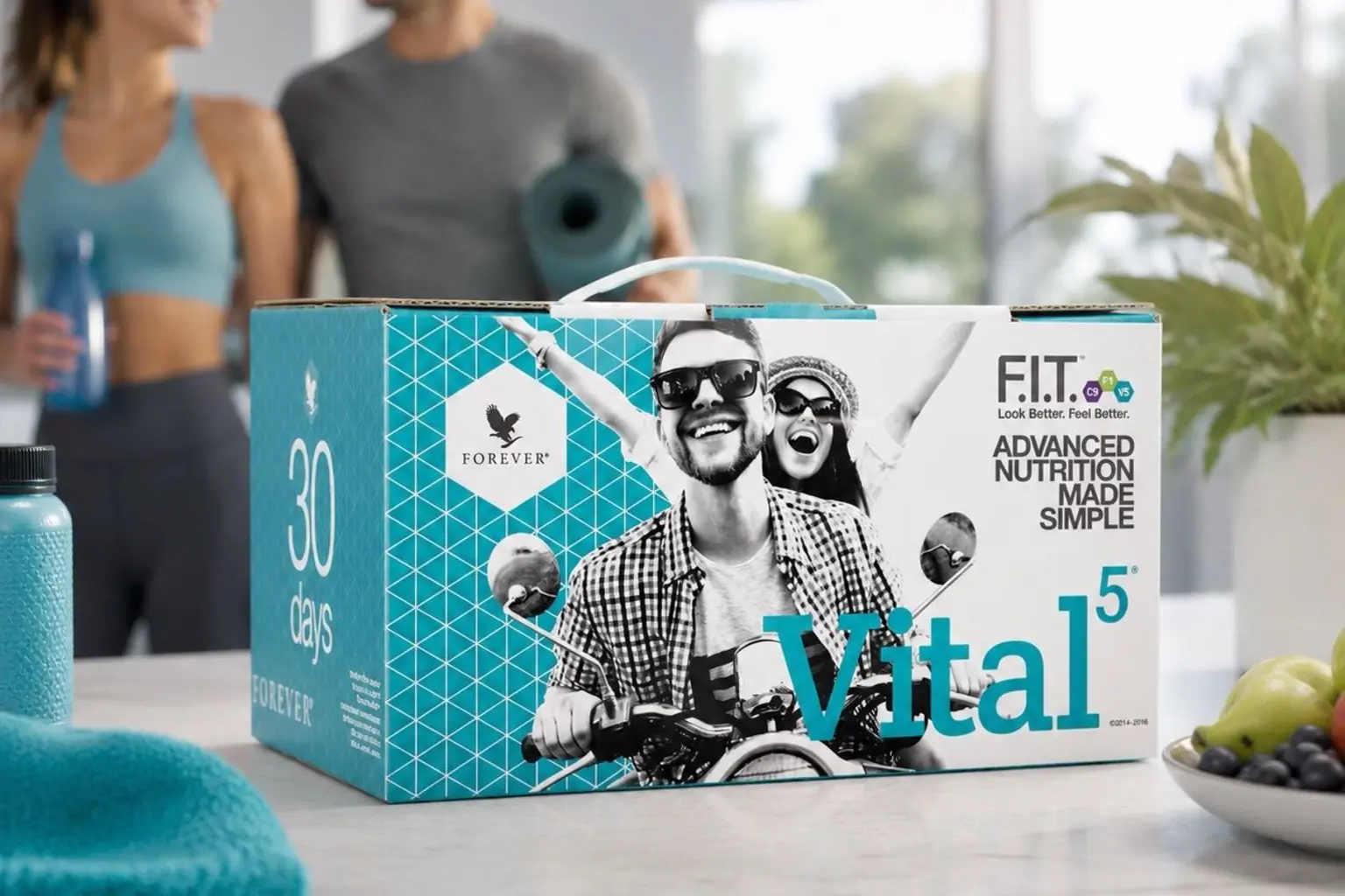 Vital5 mit Forever Freedom in einer Produkt- und Alltagsszene